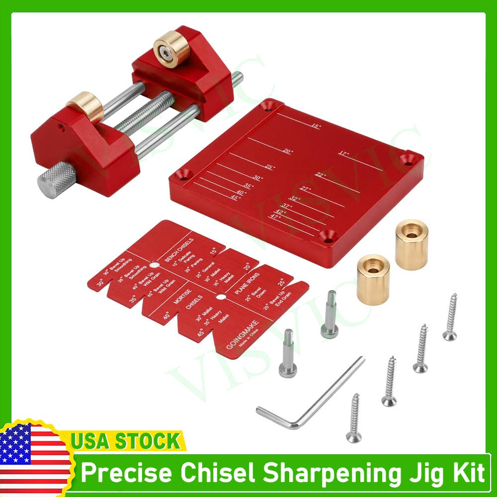 Precise Chisel Sharpening Jig Kit Honing Guide System for Woodworking Chisels US
