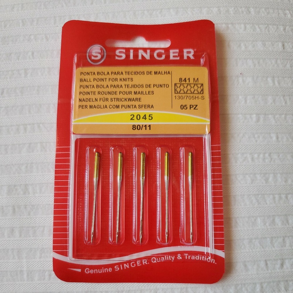 Singer Ball Point for knits Machine Needles-Sizes 11/80 5pcs
