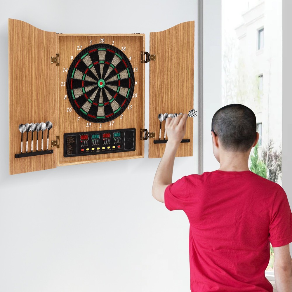 Foldable Dartboard Cabinet Electronic Dart Machine Electronic Scoring Dartboard