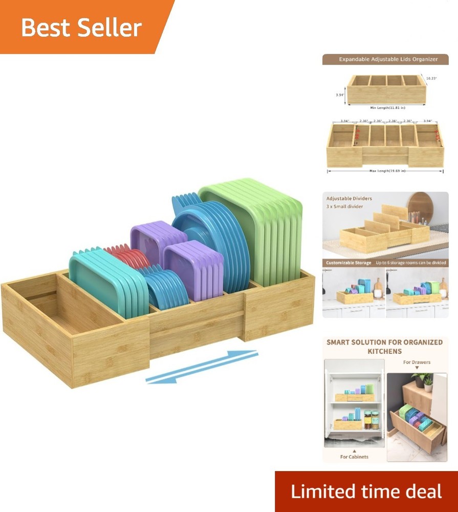 Expandable Kitchen Lid Storage Organizer – Adjustable Dividers for Every Need