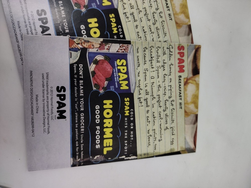 5 Spam Note Cards & Envelopes