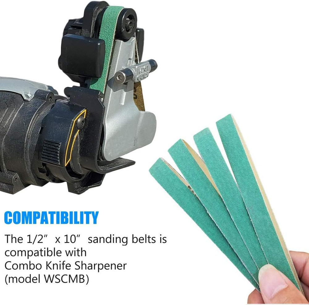 24 Pack 1/2" X 10" Replacement Knife Sharpener Sander Belt Kit for Work Sharp