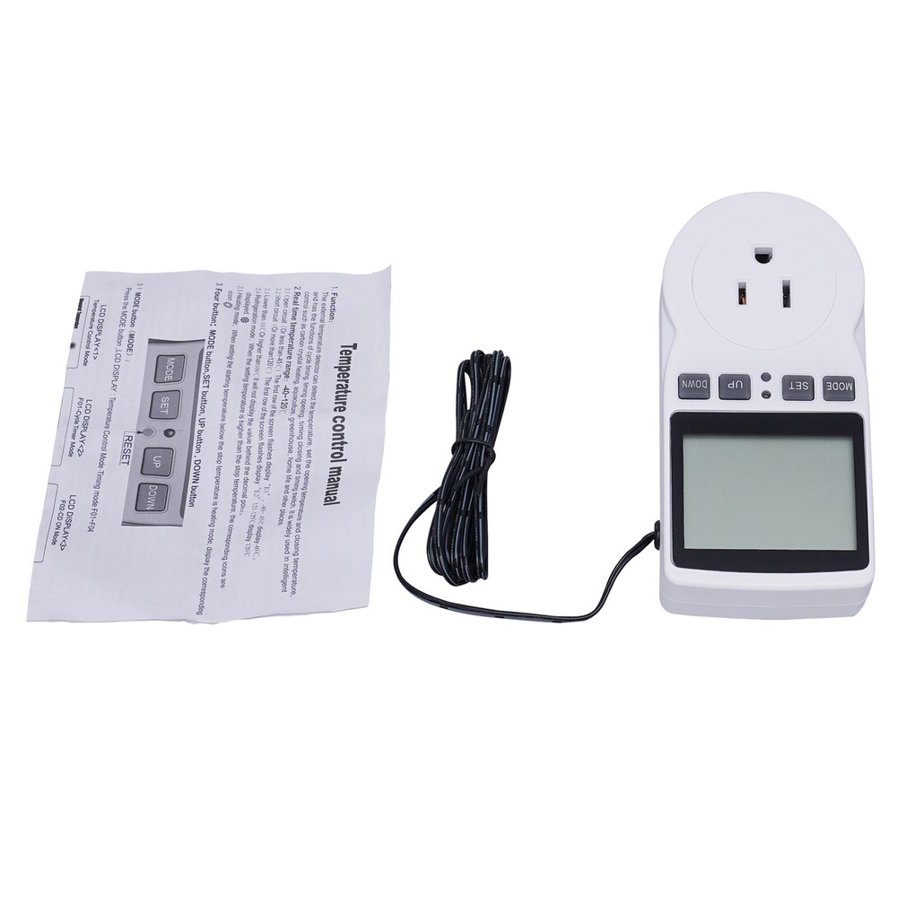 ABS Digital Thermostat Plug Outlet Temperature Controller Heater Cooler Switch
