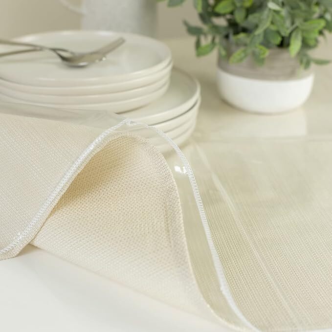 Tablecloth Protector Crystal Clear Vinyl (70" Round) | Thick, Durable Clear x 2