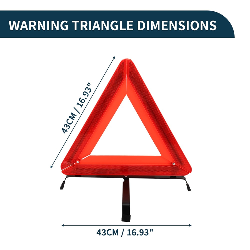 Car Safety Warning Triangle with Storage Case LED Reflective Triangle 1 Pcs