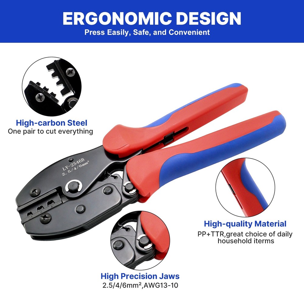 Solar Crimping Tool Kit PV Crimping Pliers Solar Panel Cable Connectors Crimper