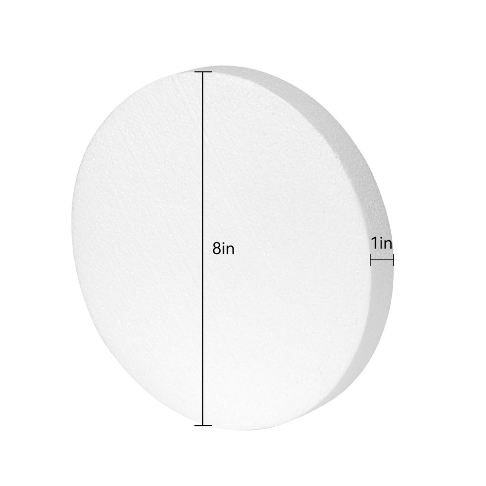 8 Inch Foam Circles for 5-Pack 1 Inch Thick, Crafts, Polystyrene Circles for ...