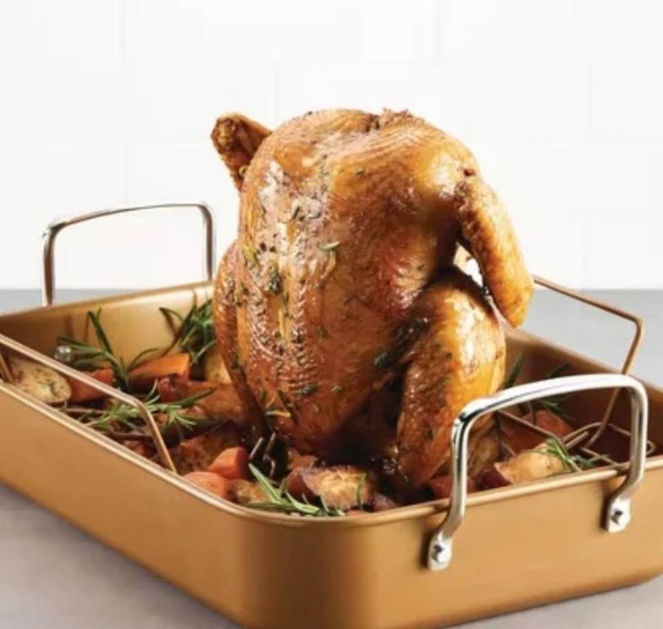 Ayesha Curry Nonstick Roaster / Roasting Pan with Rack - 11