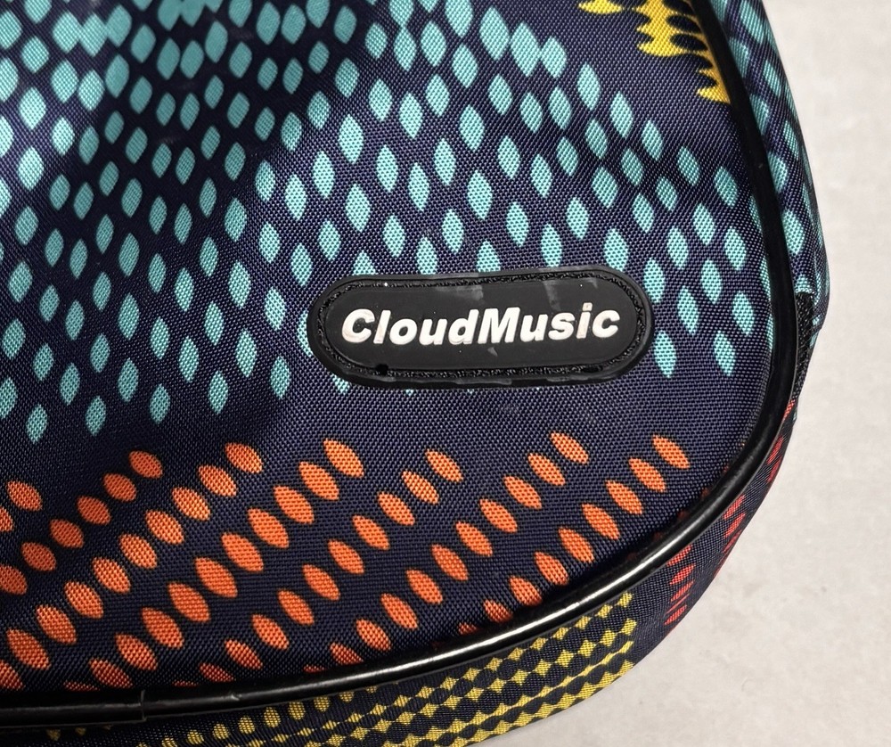 CloudMusic Multicolor Fabric Ukulele Bag with Carry Strap, Handle, Zipper, Lined