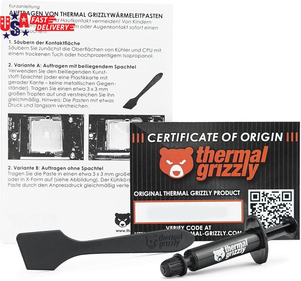 Kryonaut - 1 Gram - Extremely High Performance Thermal Paste + 12 Cleaning Wipes