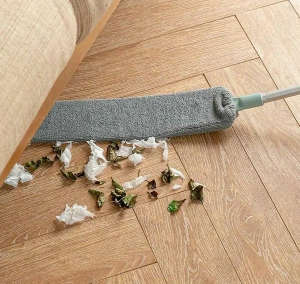 DUST CAPTURE THIN DUSTER BROOM TELESCOPIC HANDLE MOP FOLDING CLOTH