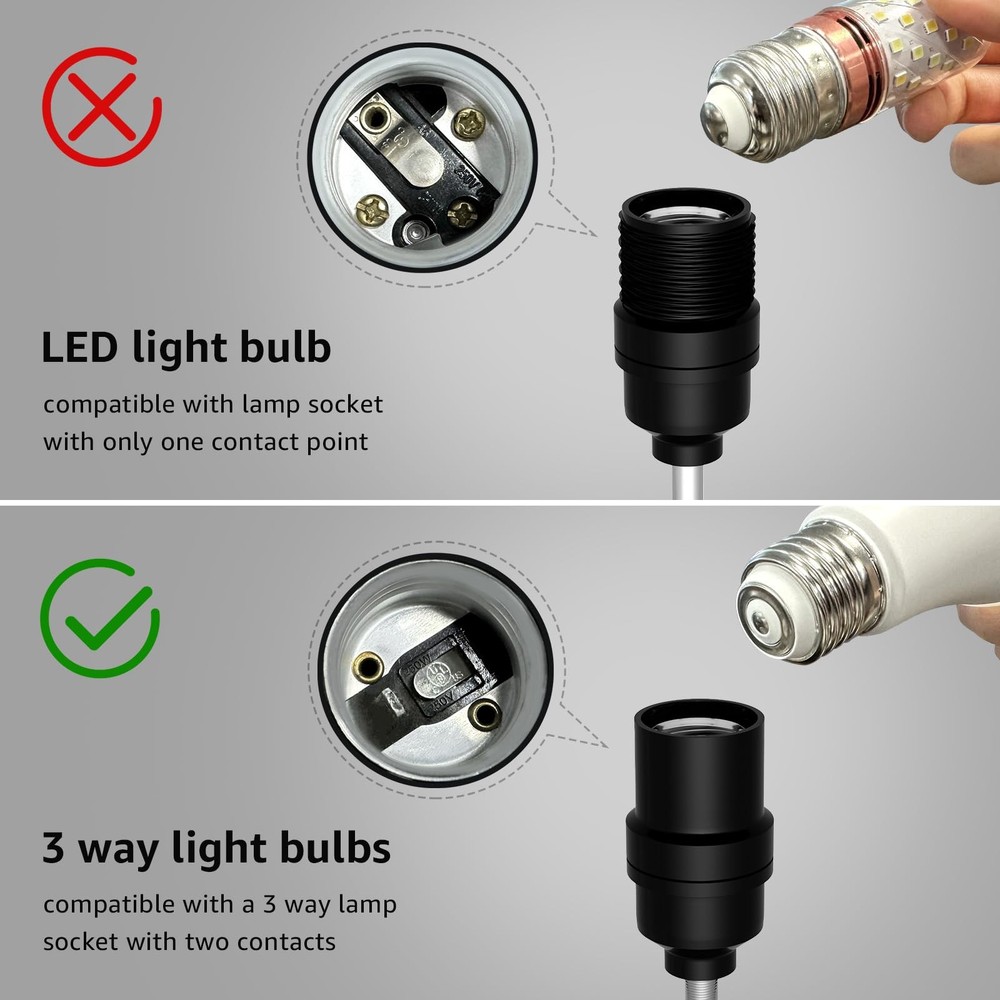 3 Way LED Light Bulbs 50 100 150W Equivalent, Daylight 2 Pack,