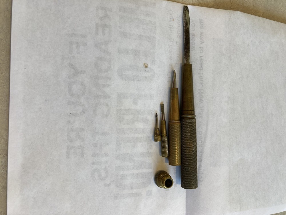 Vintage Brass 4 Piece Nesting Screwdriver Set