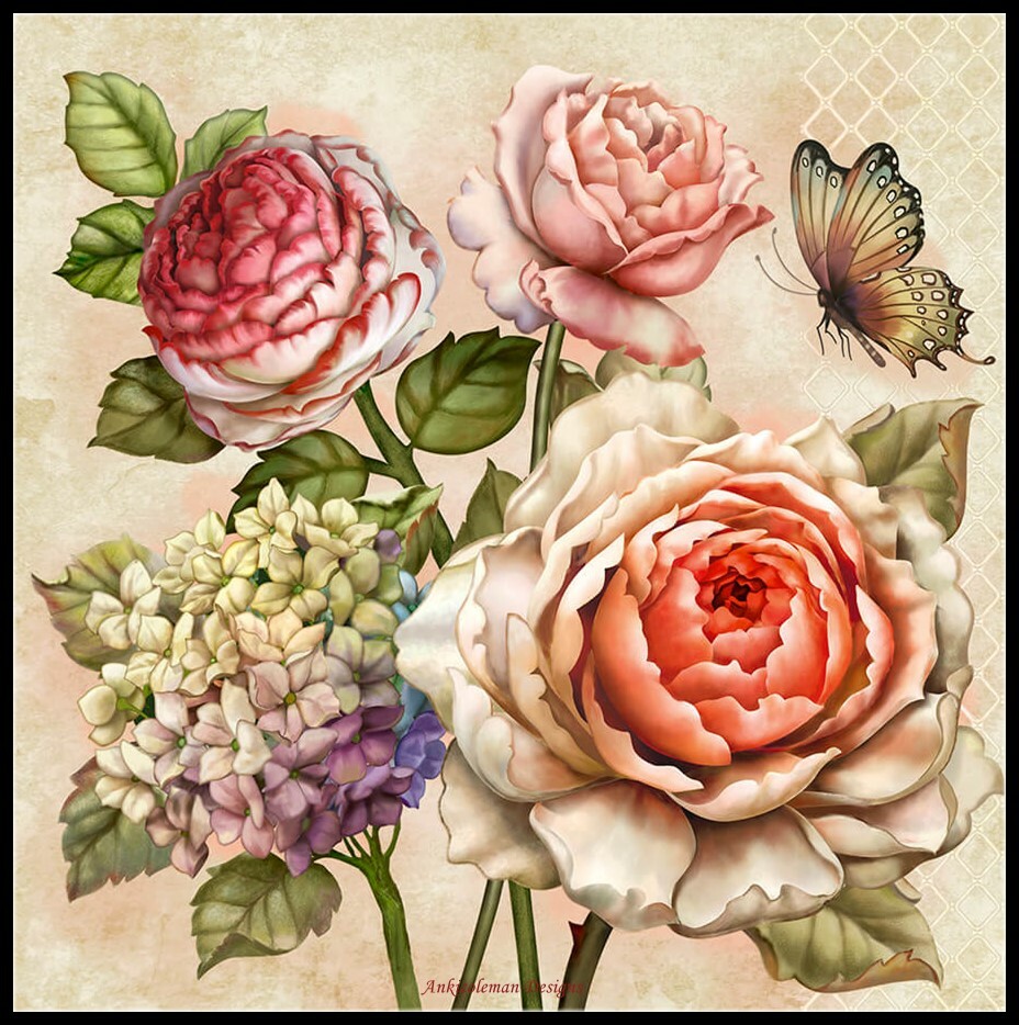 Miscellaneous Flowers - DIY Chart Counted Cross Stitch Patterns Needlework DMC