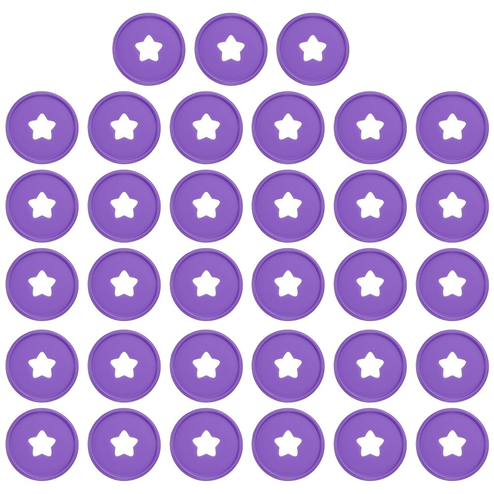 35mm Plastic Book Binding Discs, 33 Pack Expansion Discs Star, Purple