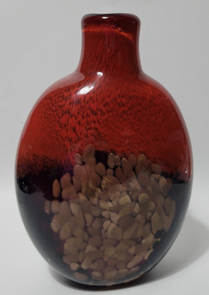 Vintage Heavy Hand Blown Glass Vase