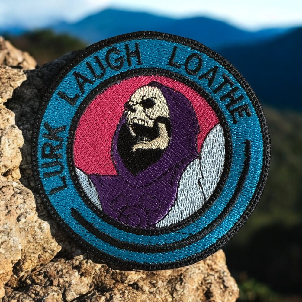 LURK LAUGH LOATHE/ SKELTOR/ HE-MAN American Hook & Loop Morale Patch