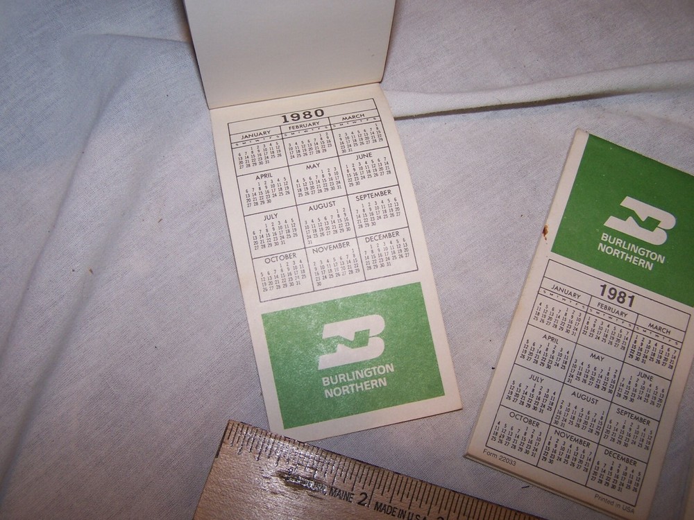 1980 1981 1982 BURLINGTON NORTHERN Pocket Notebook