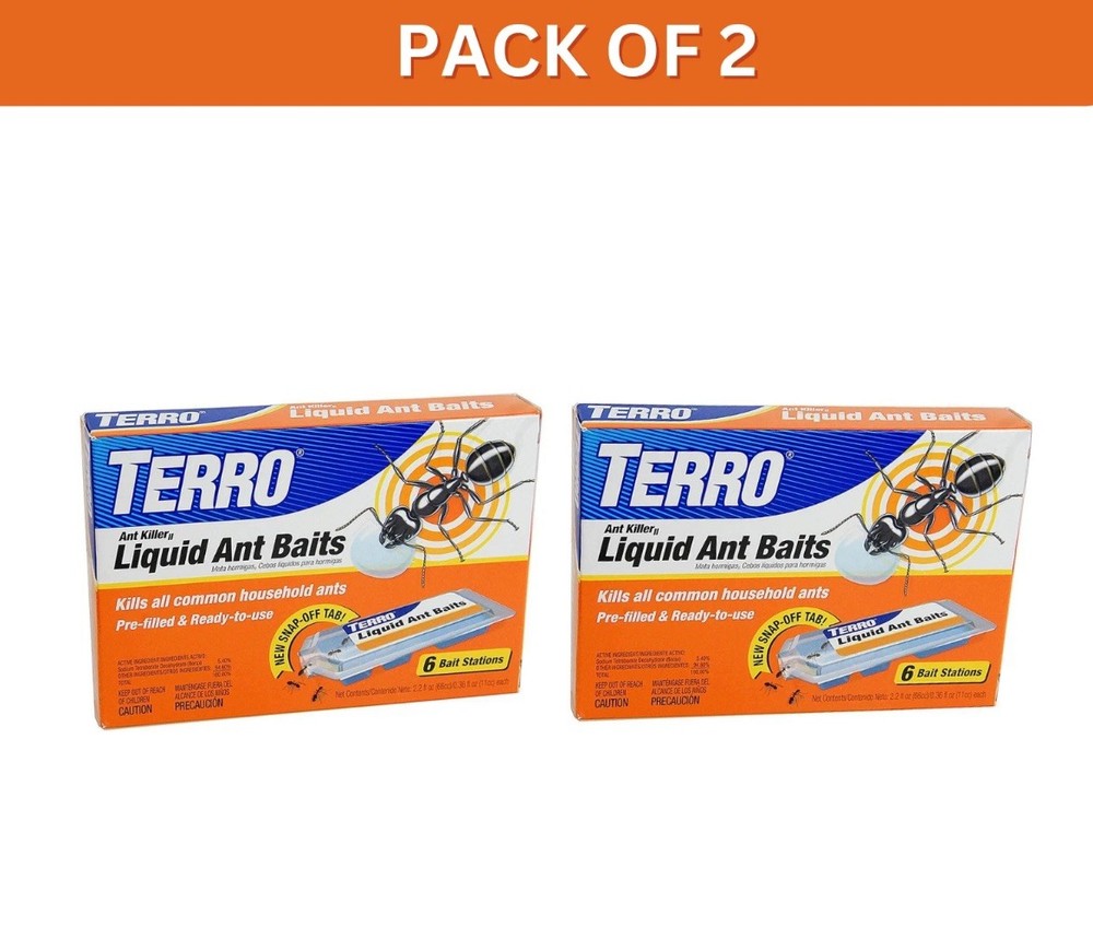 TERRO Liquid Ant Bait Ant Killer 6 Bait Stations 2 Packs