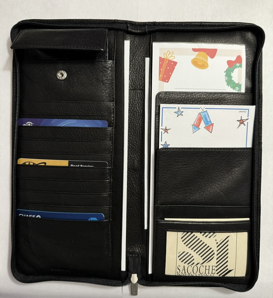 Quality full grain leather Document Holder, Great For Glove Compartment