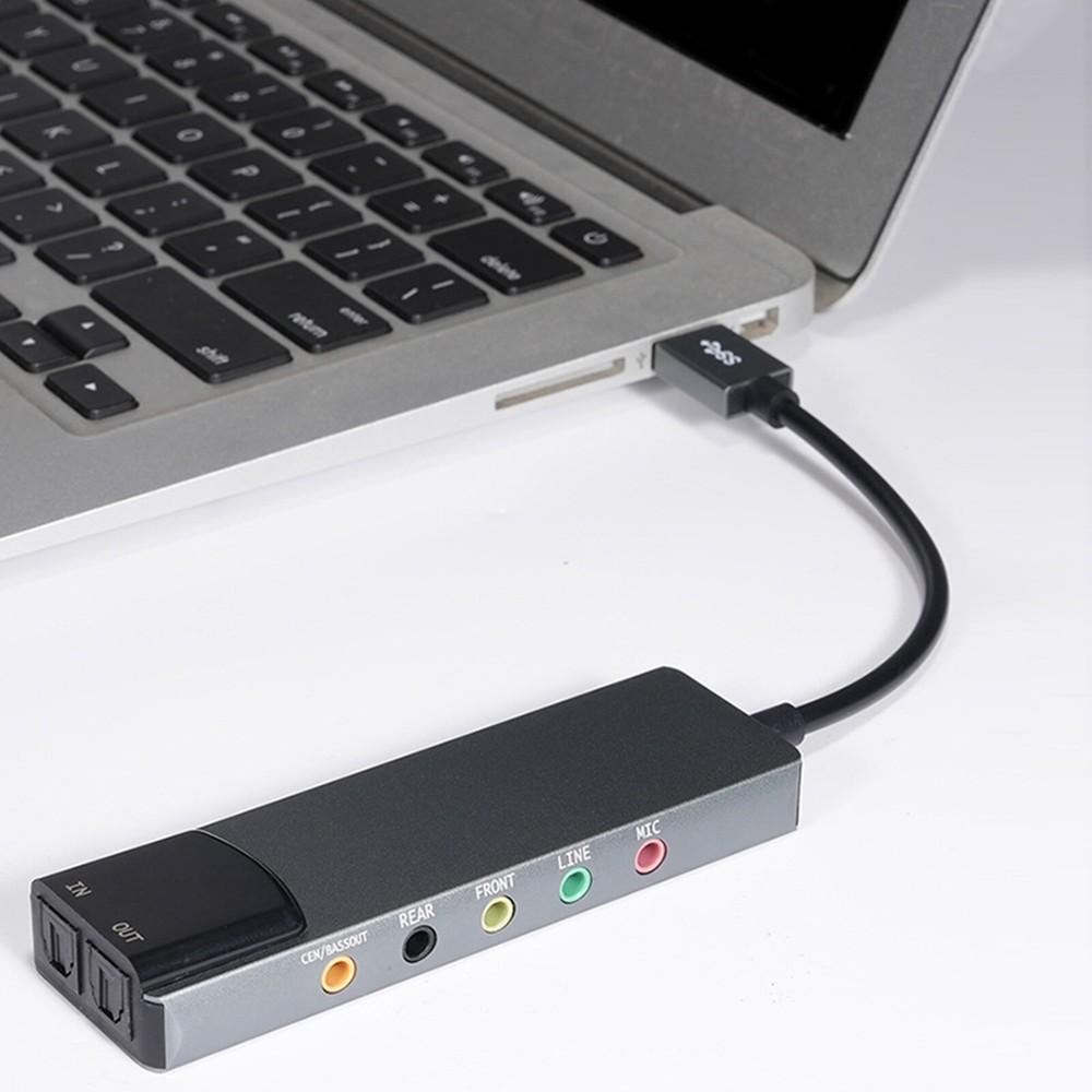 New Aluminum AlloyUSB Optical Fiber SPDIF Card Computer External Multi-FunctionB