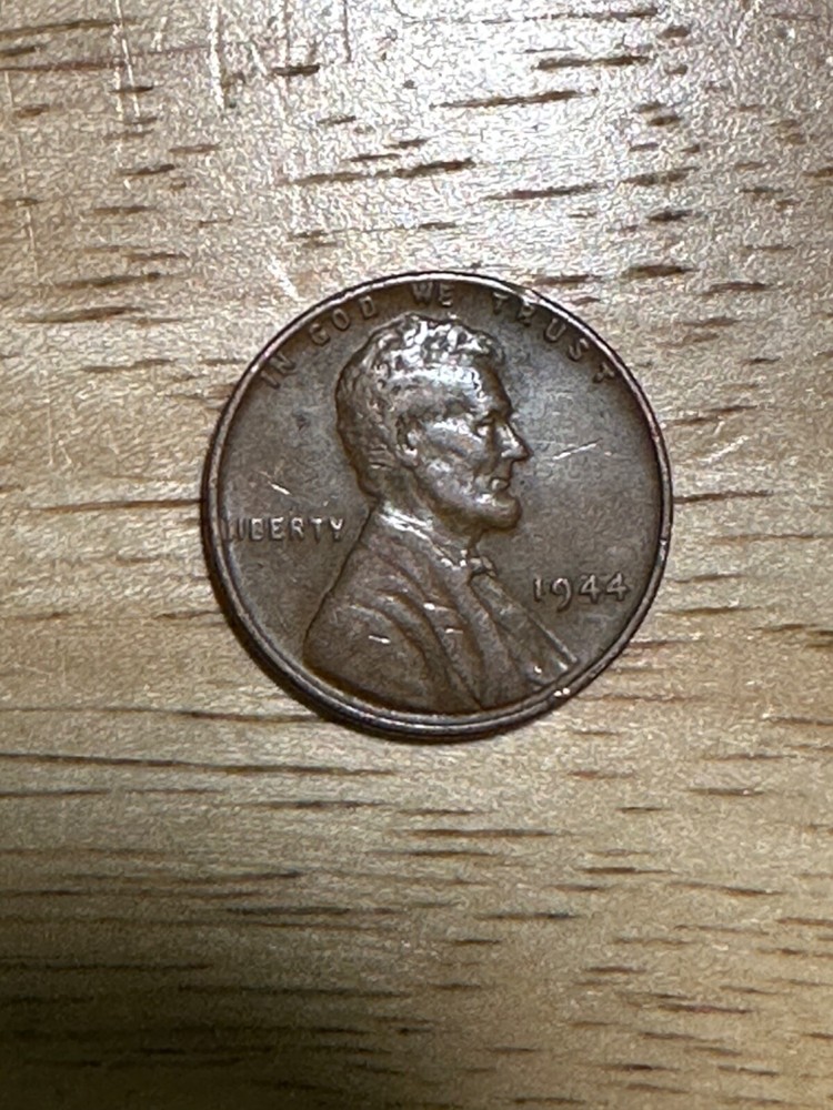 1944 No Mint Lincoln Wheat Penny, L Edge Error