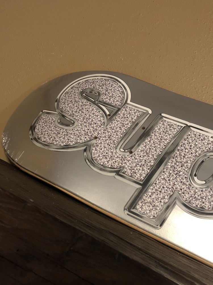 Supreme Bling Skateboard Skateboard Deck Silver SS13