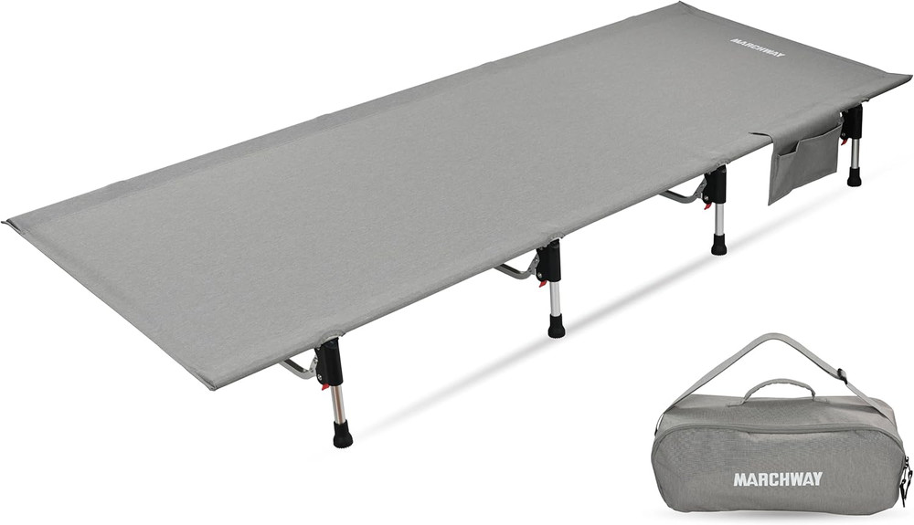 Lightweight Folding Tent Camping Cot Bed with Lever Lock, Easy Setup Portable Co