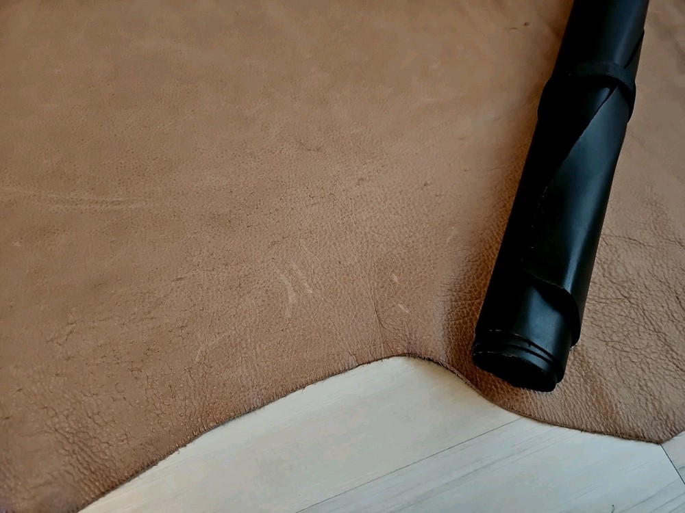 3-4oz SADDLE BROWN TAN LEATHER SHEET/PANEL/SQUARE/12X12X24 MATTE FLOATER SOFT