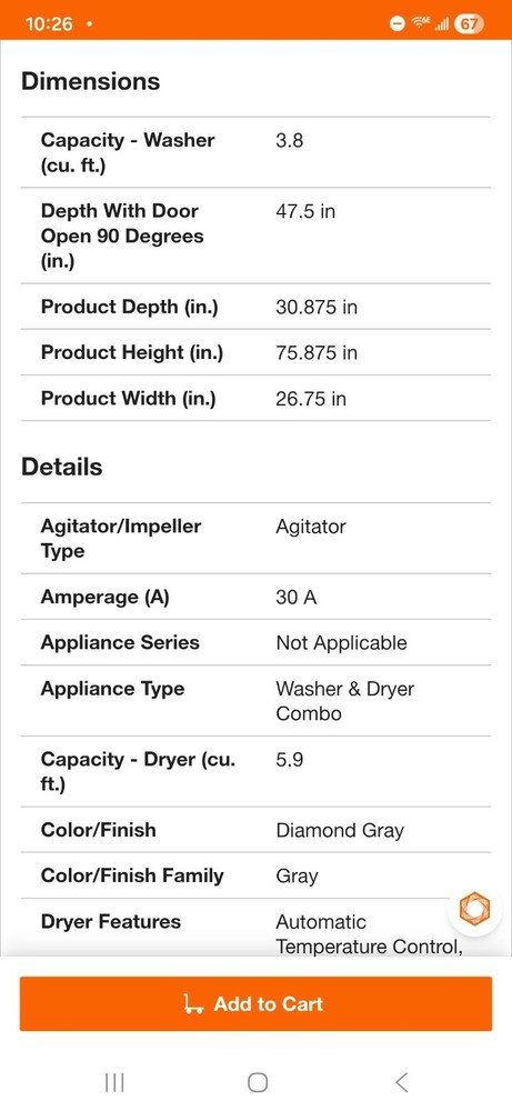 washer and drier GE ,brand new stackable. Diamond Grey