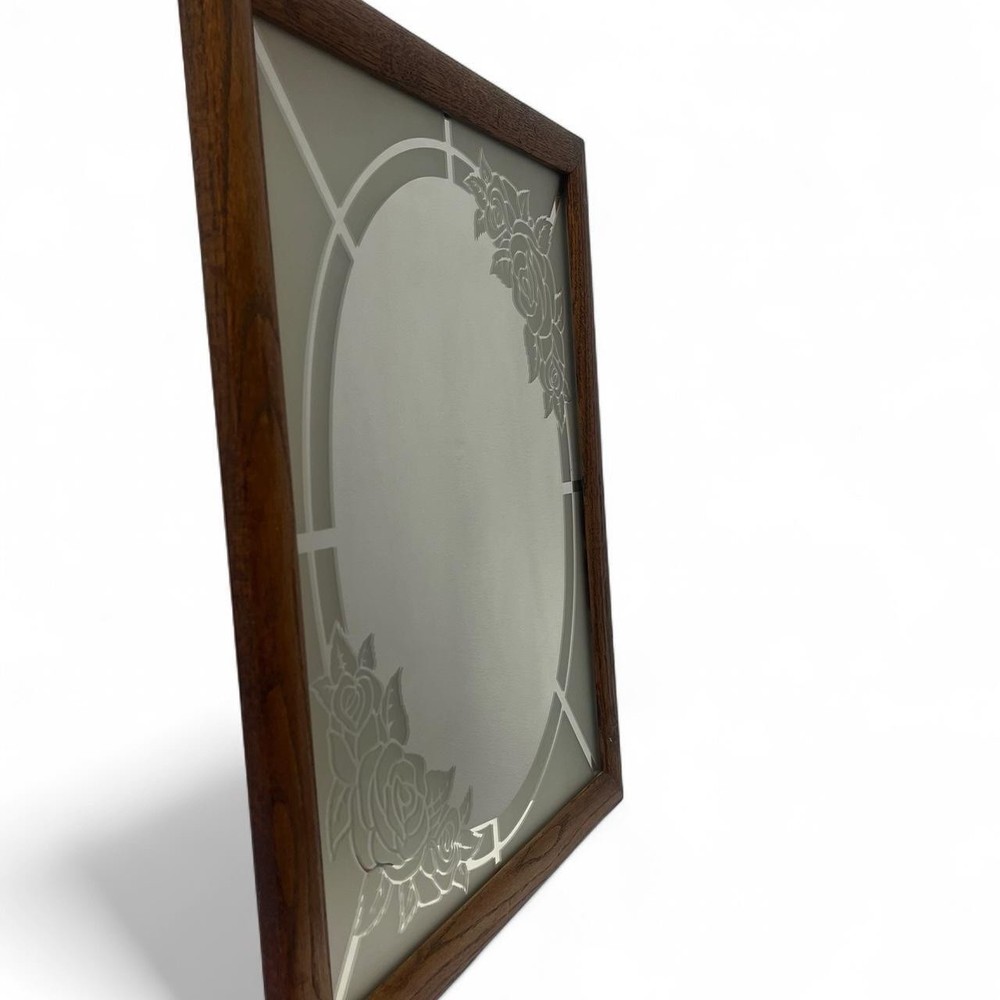 Vintage Rose Frosted Mirror