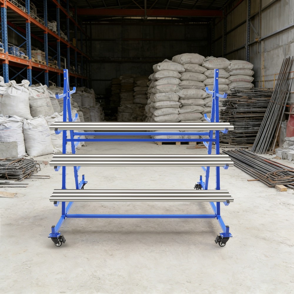 Heavy-Duty Mobile Horizontal Storage Rack 5 Tier Horizontal Storage Rack w/Wheel
