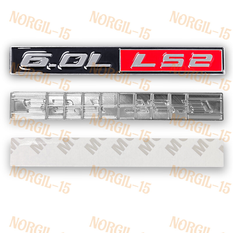 2PCS For CHEVY TRAILBLAZER SS LS2 6.0L ENGINE EMBLEMS BADGES METAL NEW