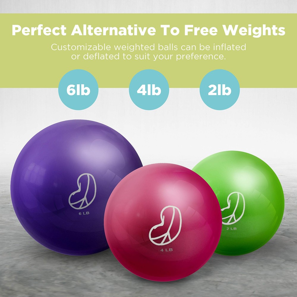 Weighted Balls 2-6 Pounds Multi-Color Exercise Balls for Strength Training