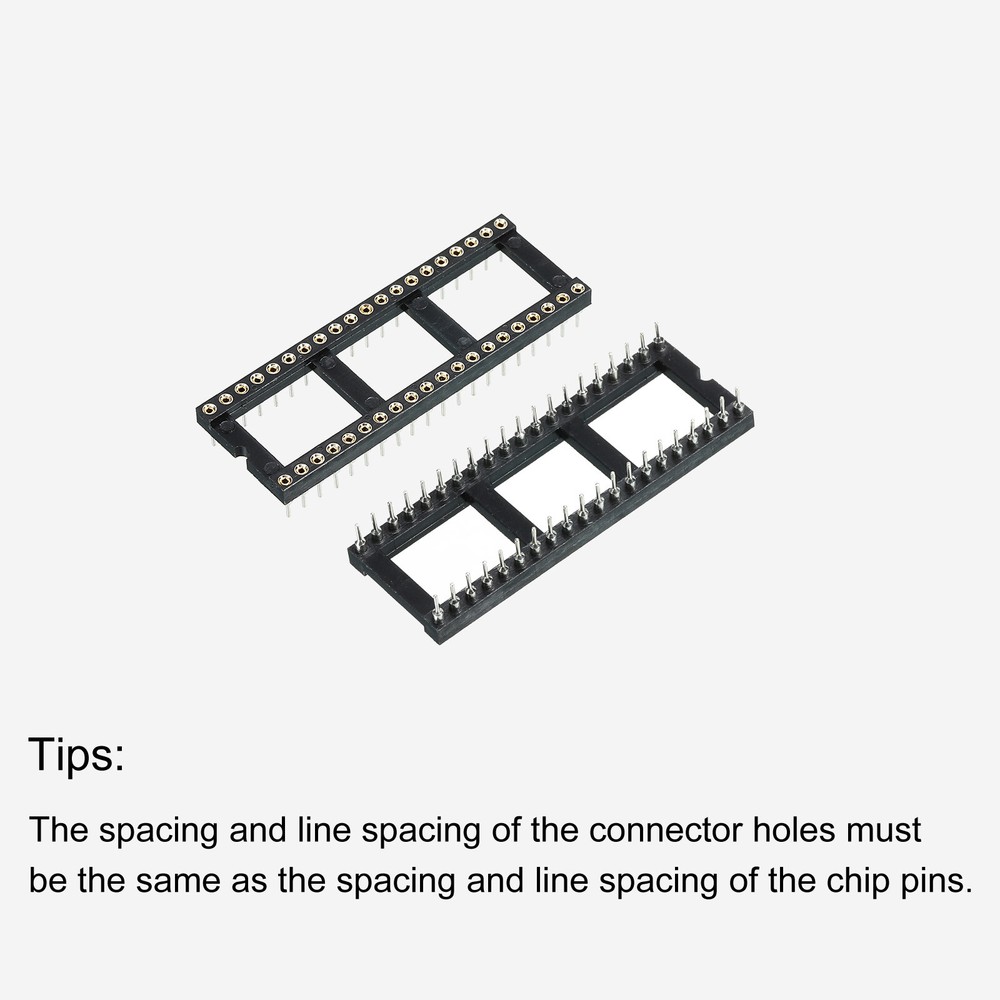 10 Pack DIP IC Chip Socket Adapter Round Pin 40P 2.54mm Pitch IC Socket
