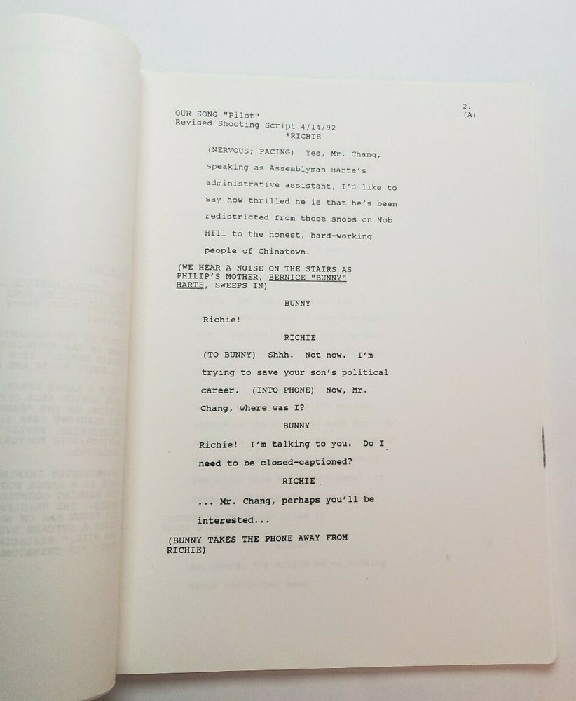 OUR SONG / Janis Hirsch & Eric Cohen, 1992 Unproduced TV Script PILOT EPISODE