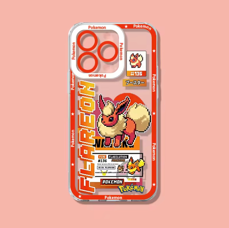 Pokemon Eeveelutions iPhone Case Transparent Arcade Design