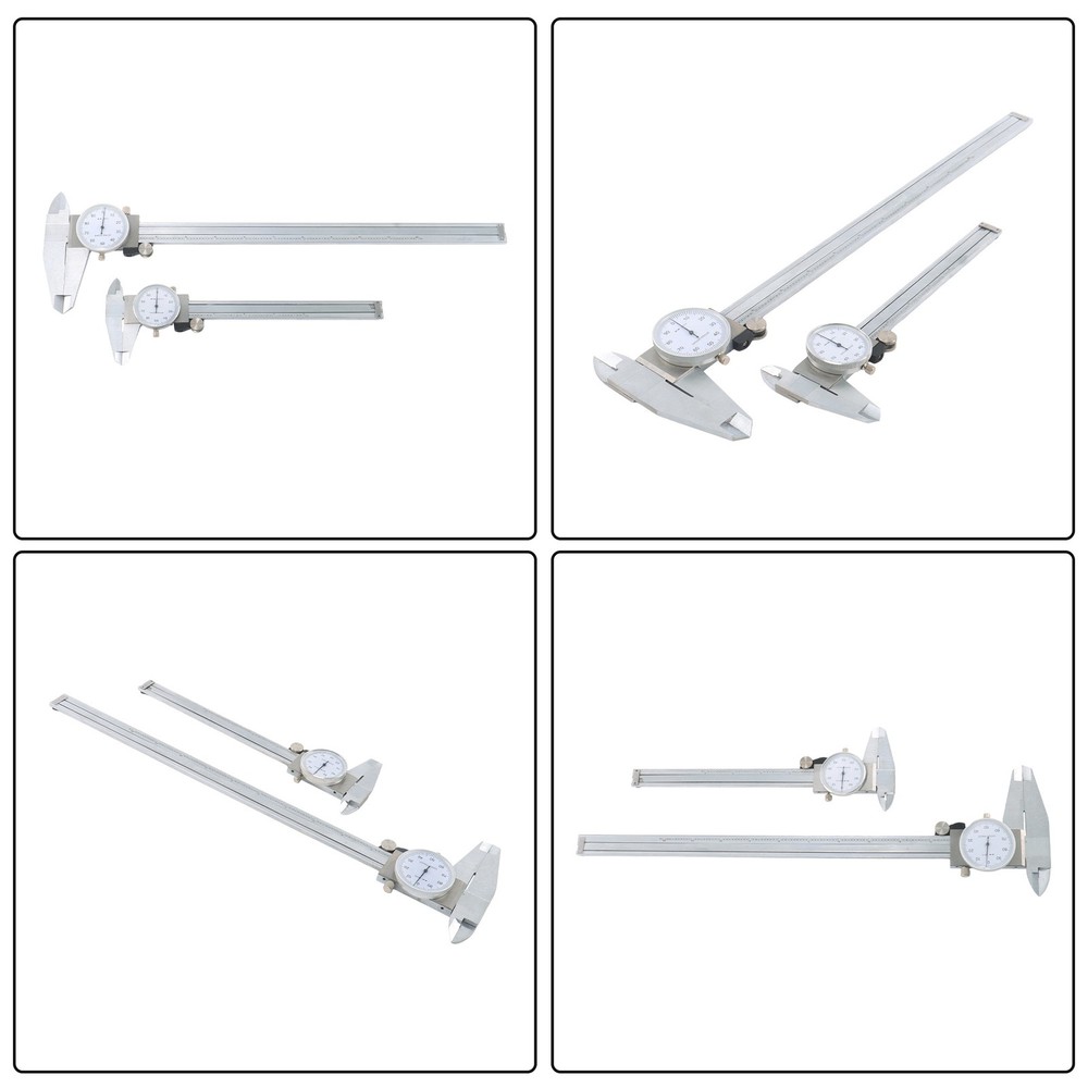 Precision 6"/12" Dial Calipers Combo .001" Shock Resistant