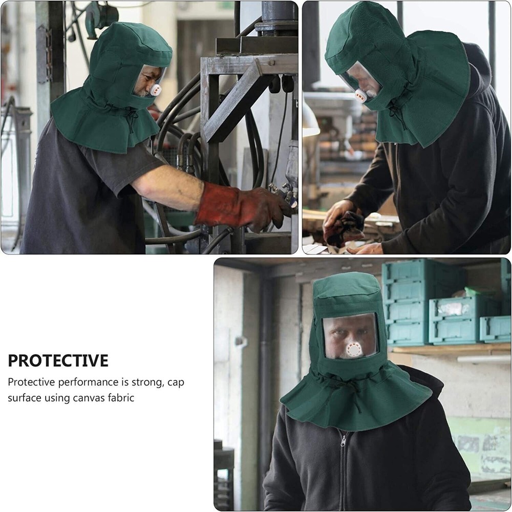 Sand Blasting Hood Cap Anti Wind Sandblaster Tools Dust Protective Face Shield