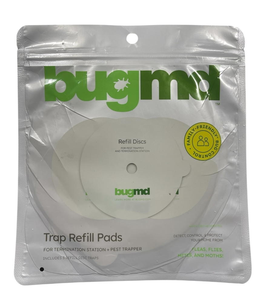 BugMD Trap Refill Pads -  3 Refill Discs For Pest Trapper & Termination Station