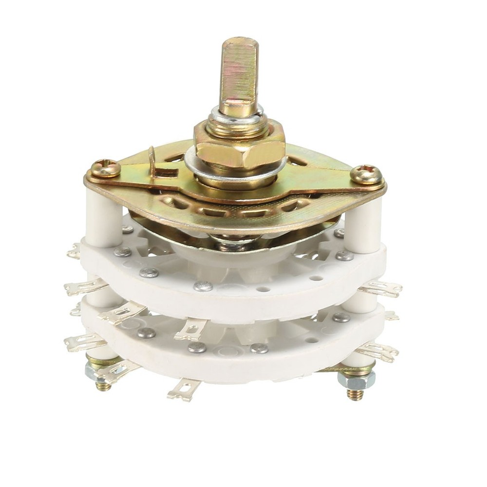 4P3T 4 Pole 3Position 2 Deck Band Channel Rotary Switches Selector