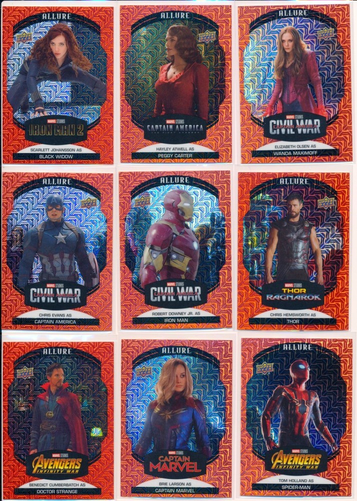 2022 Upper Deck Marvel Allure Sunrise Parallel Complete Set Base SP Cards 1-150