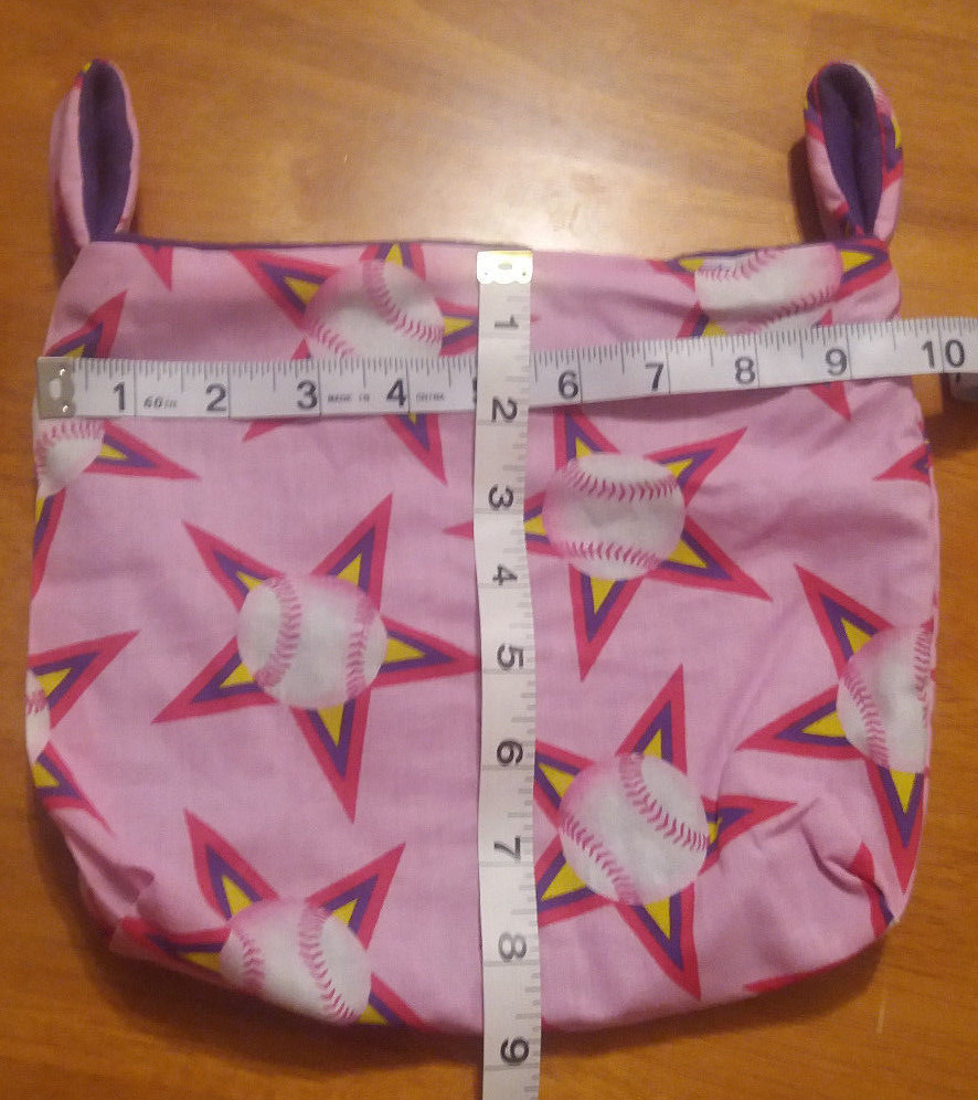 Sugar Glider Cage Pouch-Pink with Baseballs