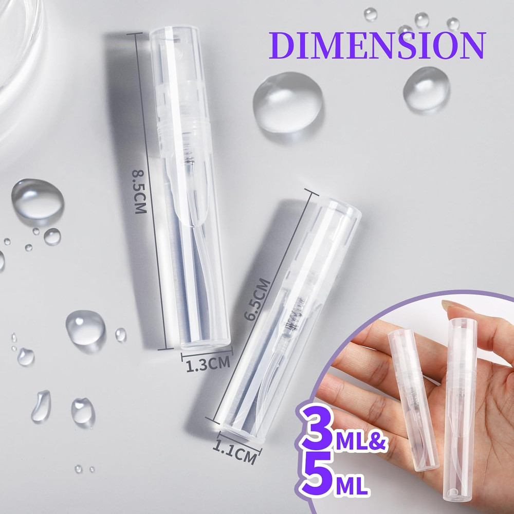 60PCS Mini Spray Bottle, 30PCS 3Ml Mini Clear Plastic Spray Bottle Empty with 30