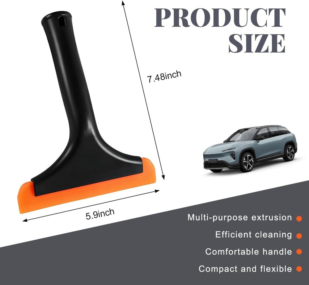 Small Rubber Window Squeegee Auto Windshield Water Blade Scraper for Car Home