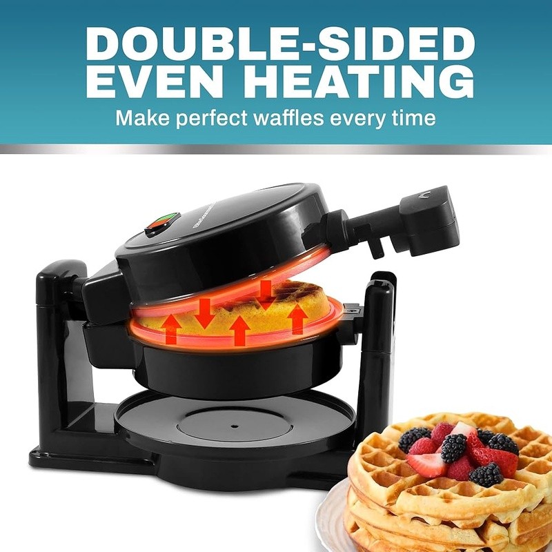 Nonstick Waffle Maker 5 Inch Cooking Plates Compact Easy Cleanup Quick Cooking