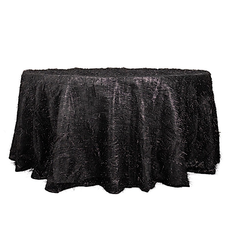 120" Polyester Round Tablecloth Metallic Tinsel Party Events Decorations