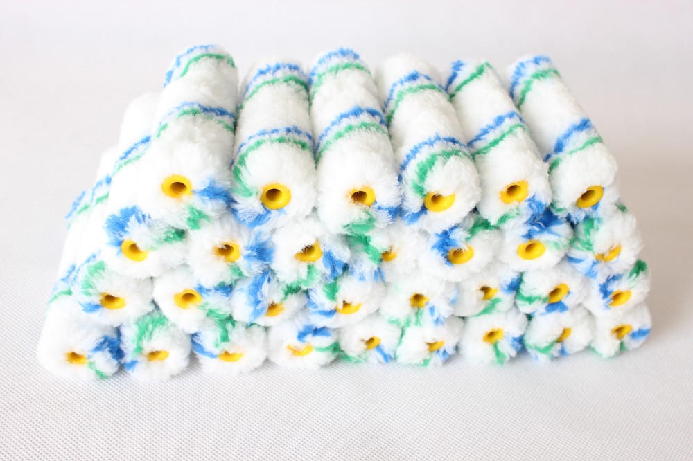 30 Rolls 4" inch polyester Paint Roller Refill blue Stripe Soft Woven 1/2"