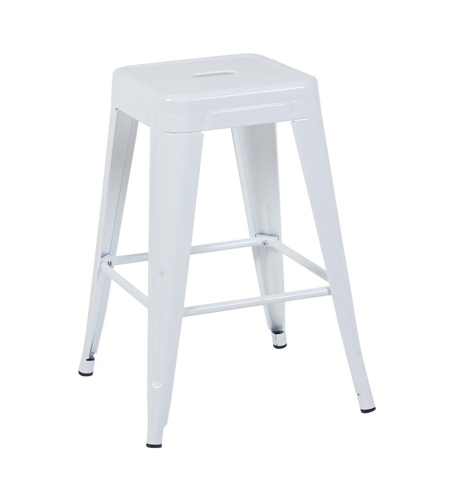 24 Inch Counter Height Stool, Backless Metal Bar Stools Set of 2, Non-Stackabl