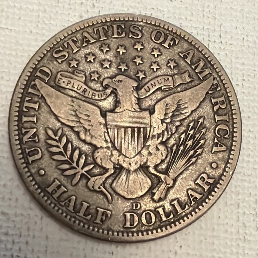 1915-D BARBER HALF DOLLAR - NICE ORIGINAL SURFACE - STRONG LIBERTY